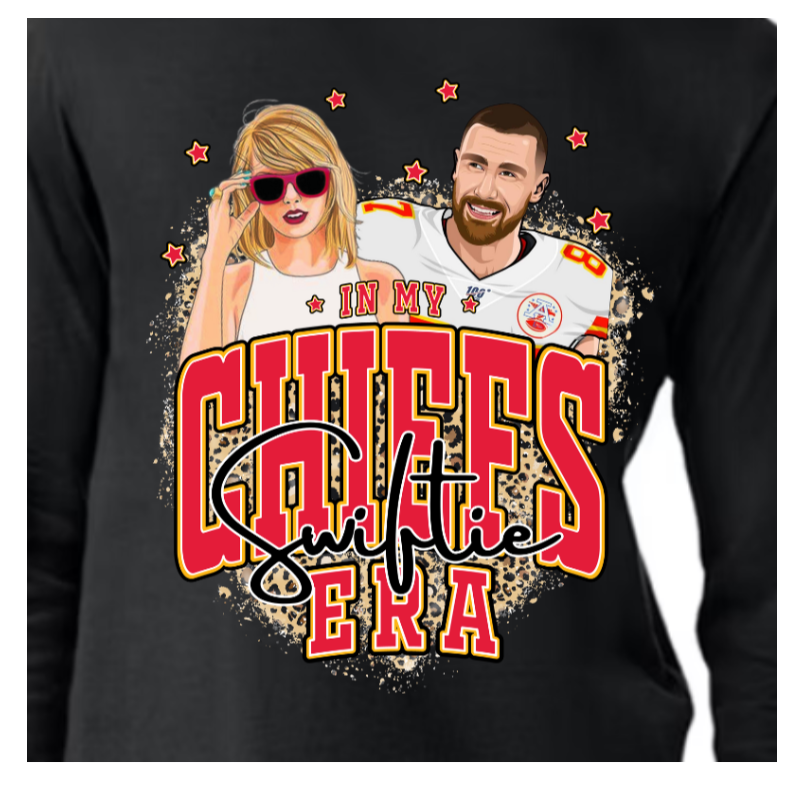 In My Chiefs Swiftie Era Cheetah [Black Gildan Softstyle Tee, Gildan Long-Sleeve Tee, Crewneck Sweatshirt, or Hoodie]  Main Image